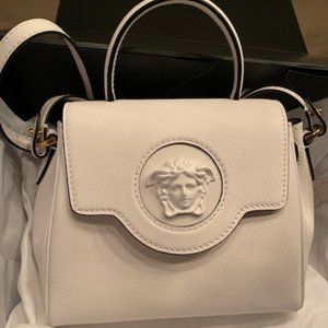La Medusa Small Handbag White Calf Leather